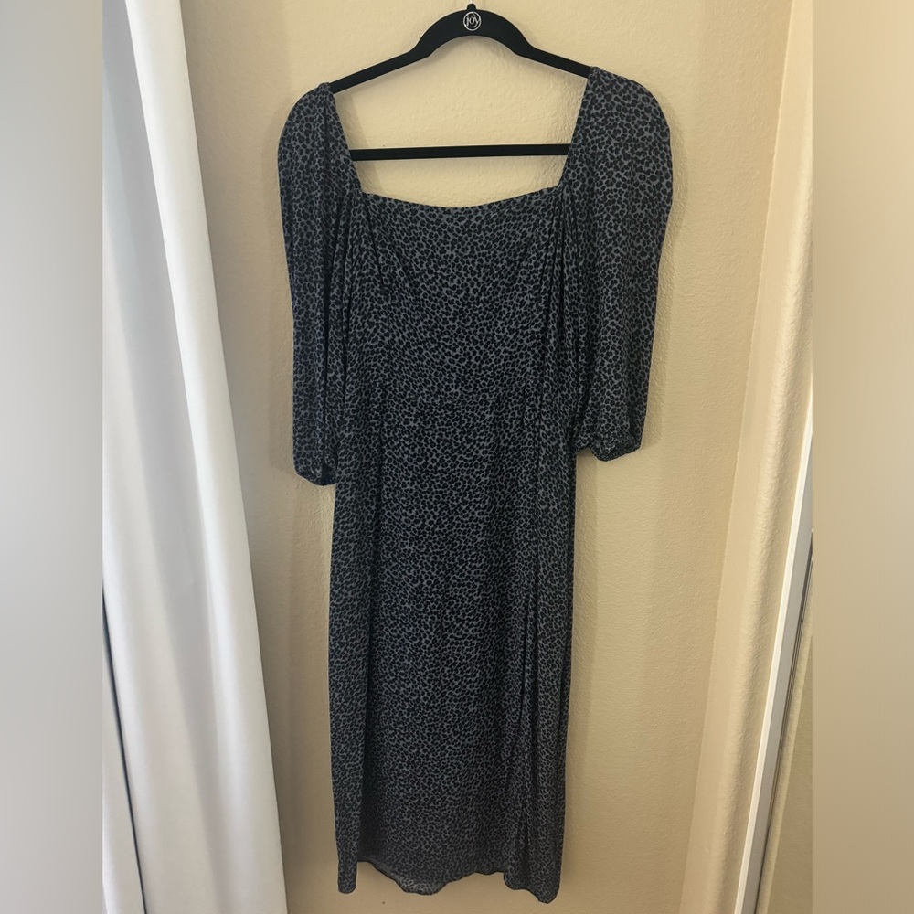Abercrombie & Fitch Animal Print Midi Dress with Slit